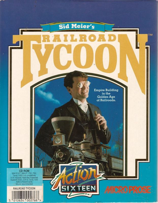 Front Cover for Sid Meier's Railroad Tycoon (DOS) (Action Sixteen release)