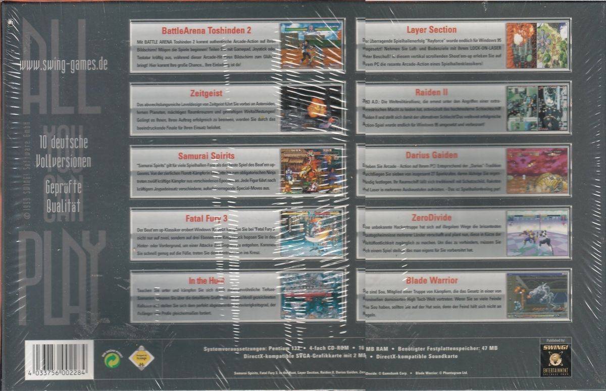 Back Cover for All You Can Play: 10 Action-Games (Windows)