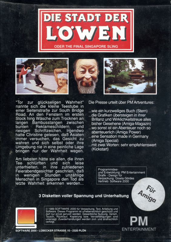 Back Cover for Die Stadt der Löwen (Amiga)