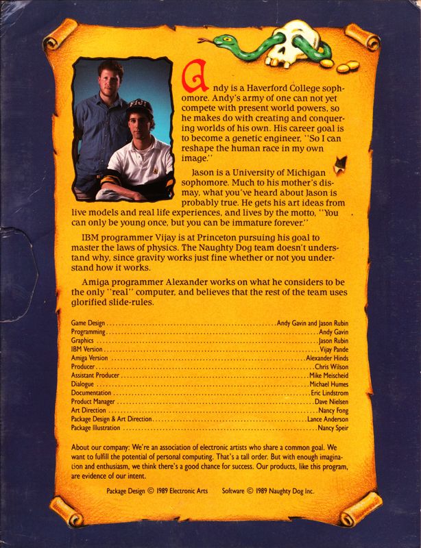 Inside Cover for Keef the Thief: A Boy and His Lockpick (Apple IIgs) (Demo release)