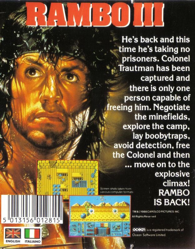 Back Cover for Rambo III (MSX)