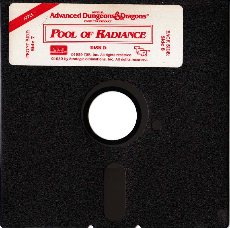 Media for Pool of Radiance (Apple II): Disk D - Side 7 and 8