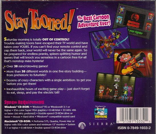 Other for Stay Tooned! (Macintosh and Windows and Windows 3.x): Jewel Case - Back