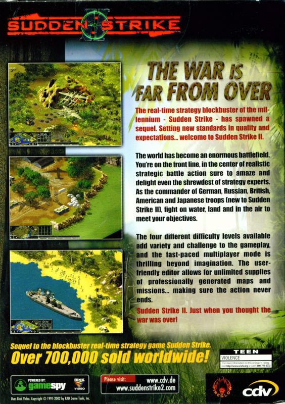 Back Cover for Sudden Strike II (Windows)