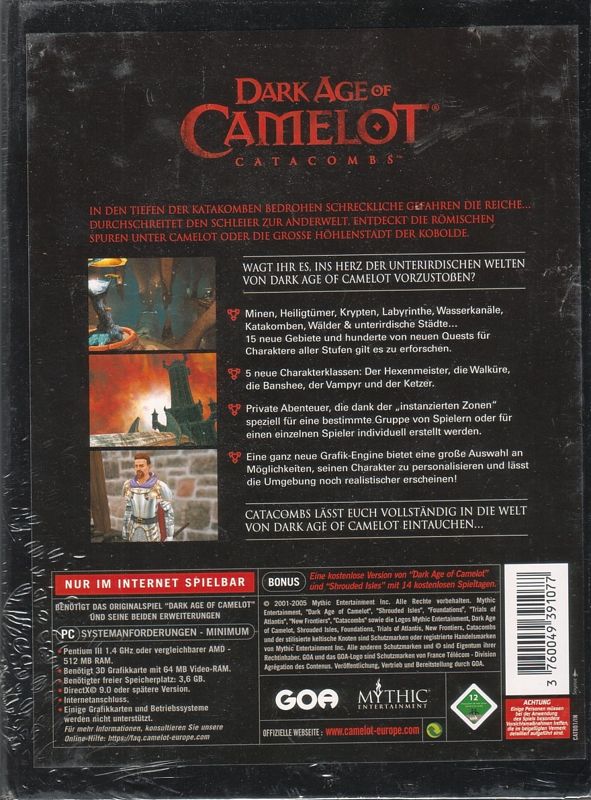 Back Cover for Dark Age of Camelot: Catacombs (Windows)