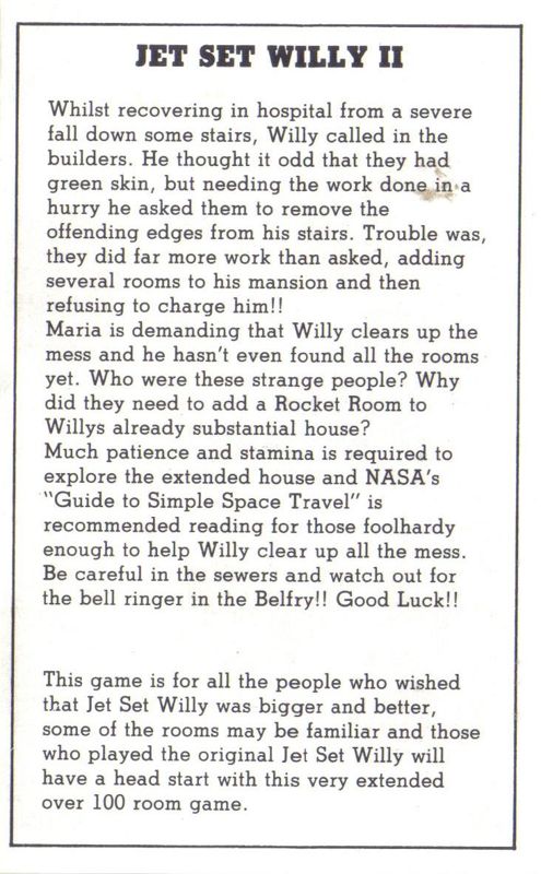 Inside Cover for Jet Set Willy II: The Final Frontier (MSX): Left