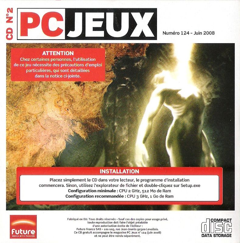 Other for The Longest Journey (Windows) (PC Jeux n°124 - 06/2008 covermount): Disc 2 Sleeve - Back