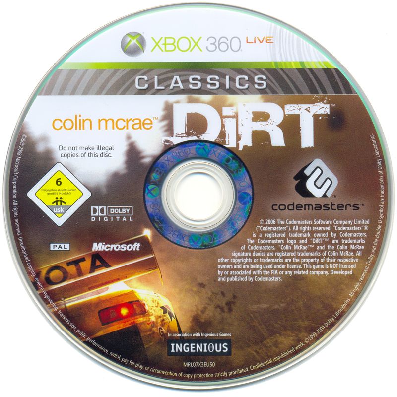 Media for DiRT (Xbox 360) (Classics release)