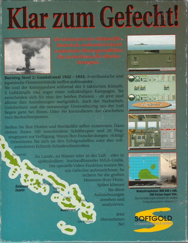 Back Cover for Great Naval Battles Vol. II: Guadalcanal 1942-43 (DOS) (English version)