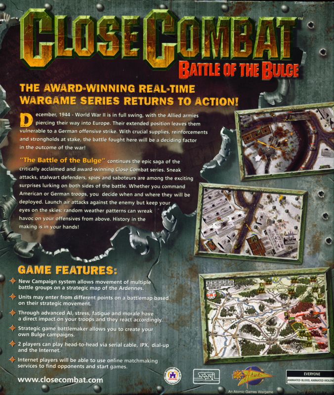 Back Cover for Close Combat: The Battle of the Bulge (Windows)