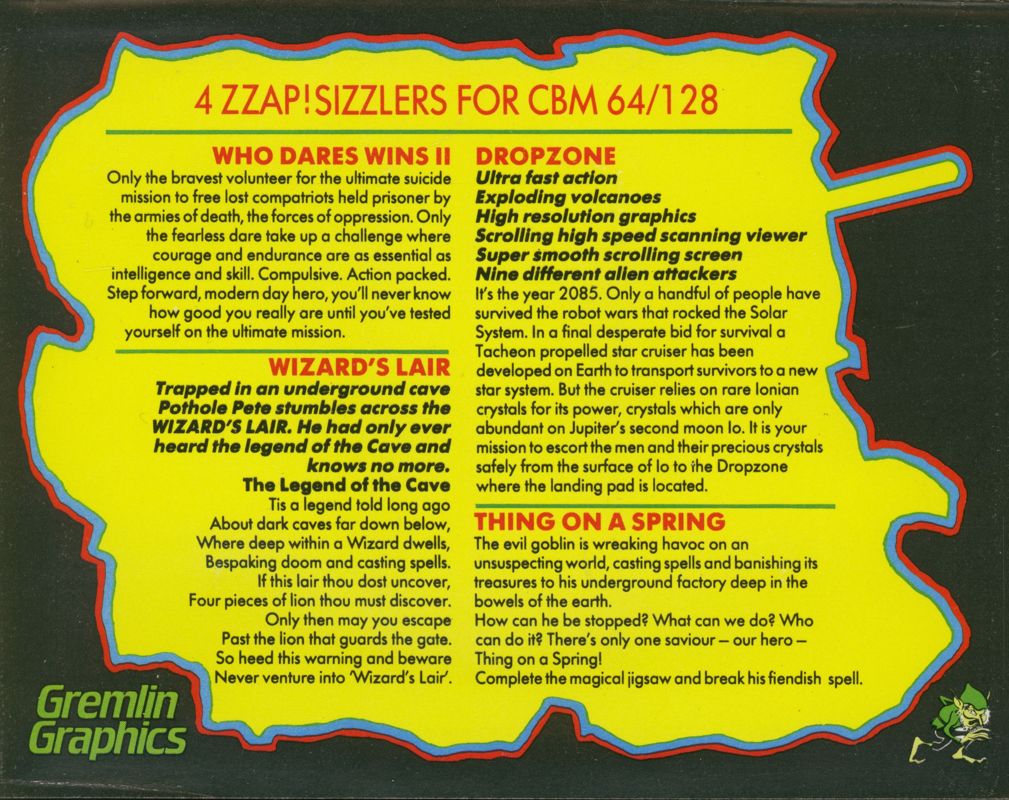 Inside Cover for 4 Zzap! Sizzlers (Commodore 64)