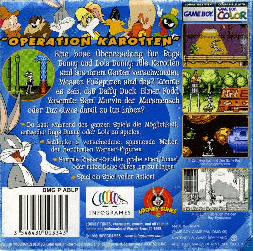 Looney Tunes: Carrot Crazy (Nintendo Game Boy Color, 1998