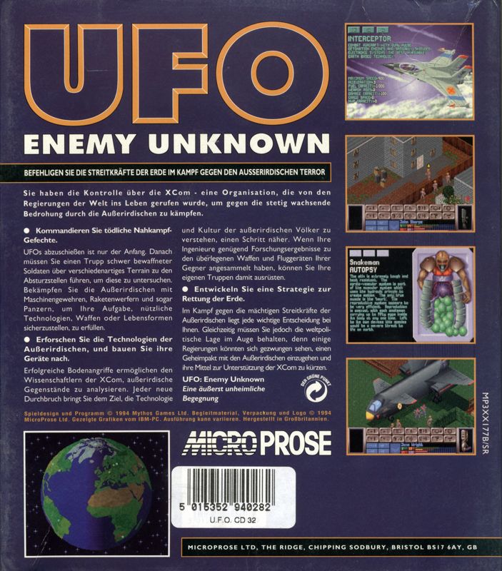 Back Cover for X-COM: UFO Defense (Amiga CD32)
