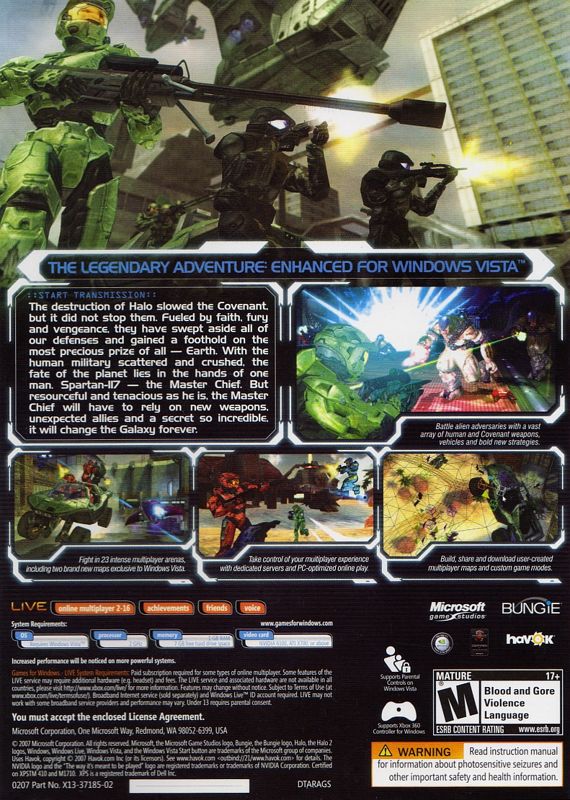 Back Cover for Halo 2 (Windows)