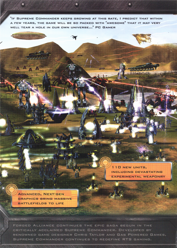 Inside Cover for Supreme Commander: Forged Alliance (Windows): Left
