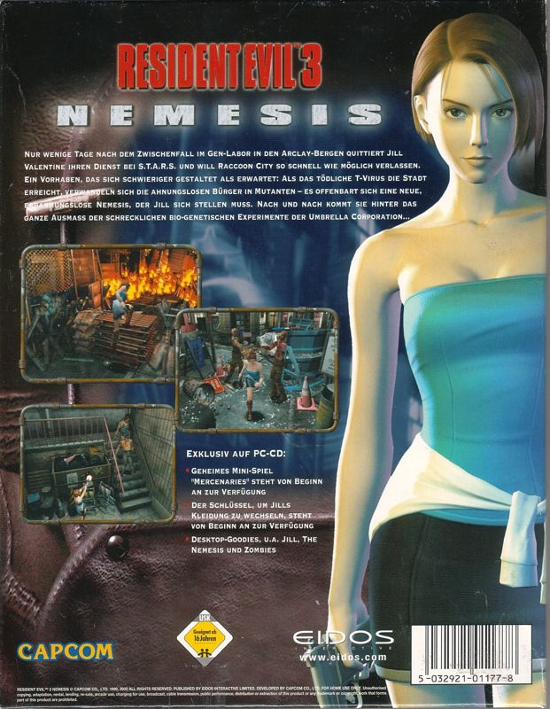 Back Cover for Resident Evil 3: Nemesis (Windows)