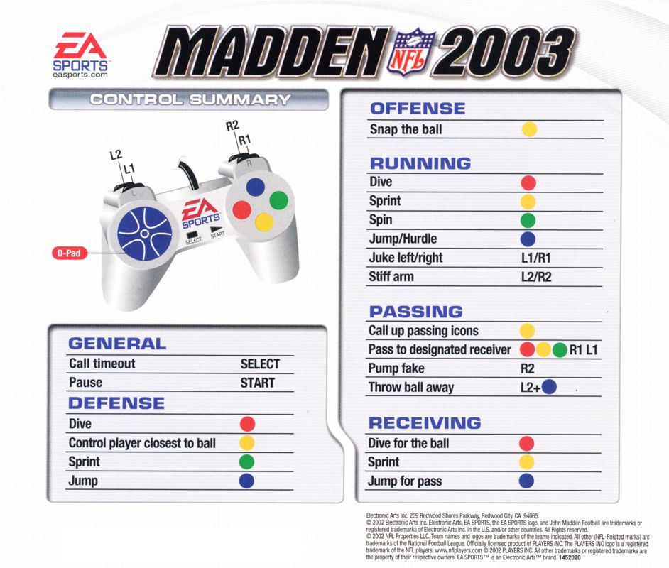 Madden NFL 2003 cover or packaging material - MobyGames