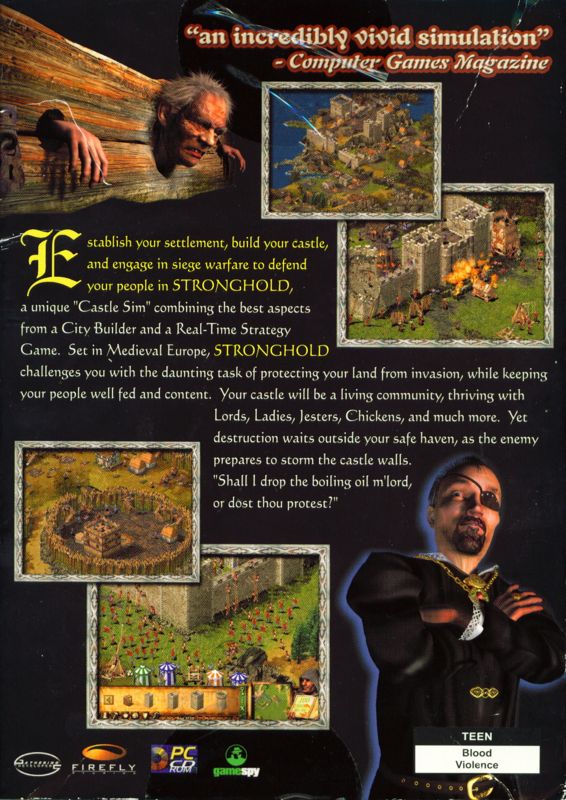 Back Cover for FireFly Studios' Stronghold (Windows)