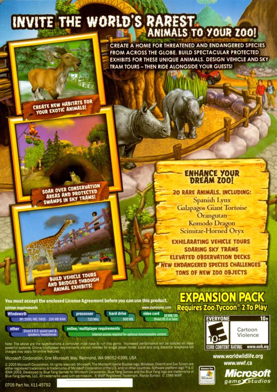 Other for Zoo Tycoon 2: Endangered Species (Windows): Keep Case - Back