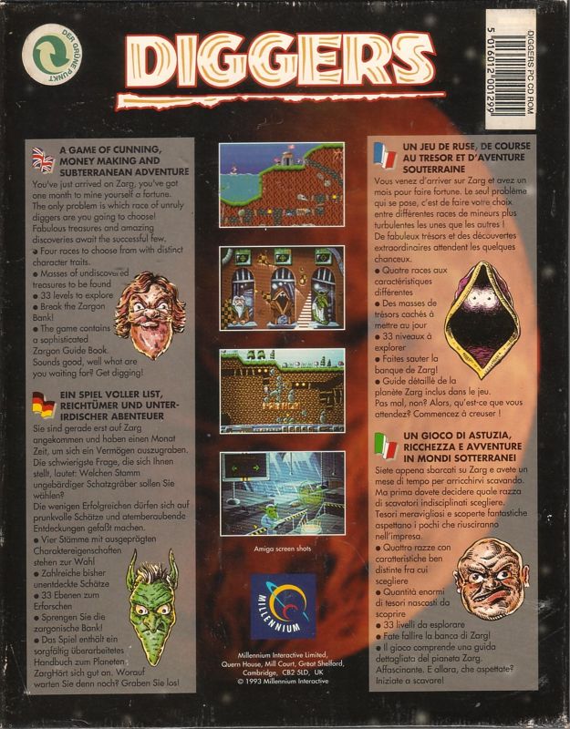 Back Cover for Diggers (DOS) (CD-ROM release)