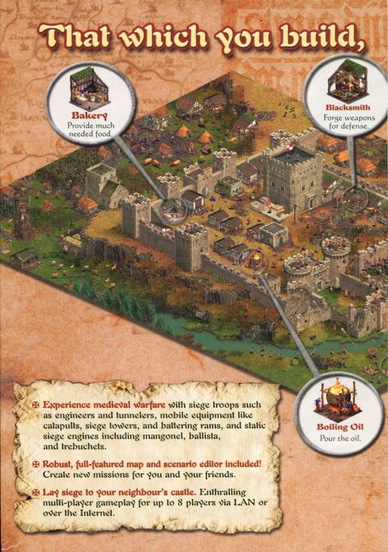 Inside Cover for FireFly Studios' Stronghold (Windows): Left Side