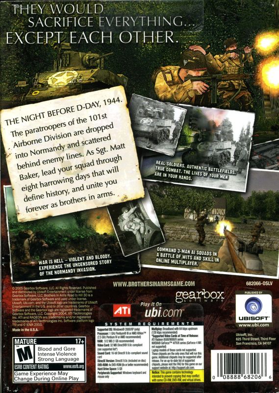 Back Cover for Brothers in Arms: Road to Hill 30 (Windows)