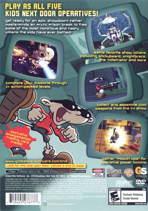 Back Cover for Codename: Kids Next Door - Operation: V.I.D.E.O.G.A.M.E. (PlayStation 2)
