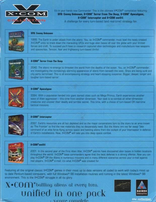Back Cover for X-COM Collection (Windows)