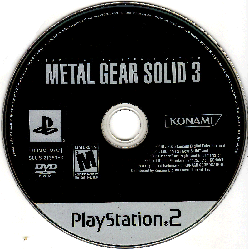 Media for Metal Gear Solid: The Essential Collection (PlayStation and PlayStation 2): Metal Gear Solid 3 disc