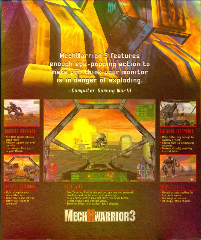 Inside Cover for MechWarrior 3 (Windows): Bottom