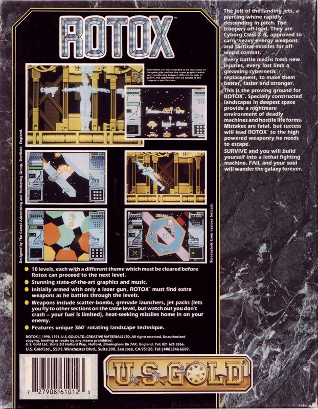 Back Cover for Rotox (DOS)
