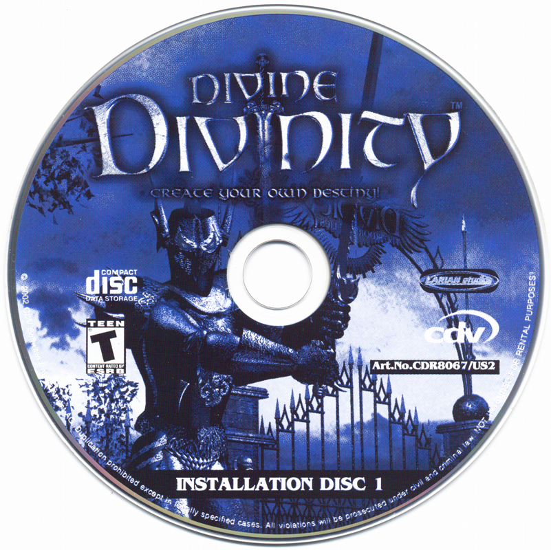 Media for Divine Divinity (Windows) (Budget release): Installation Disc 1