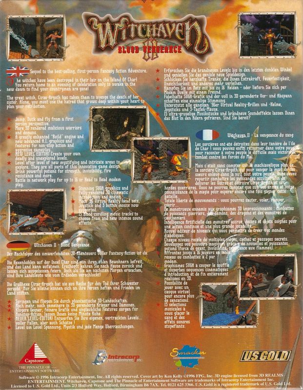 Back Cover for Witchaven II: Blood Vengeance (DOS)