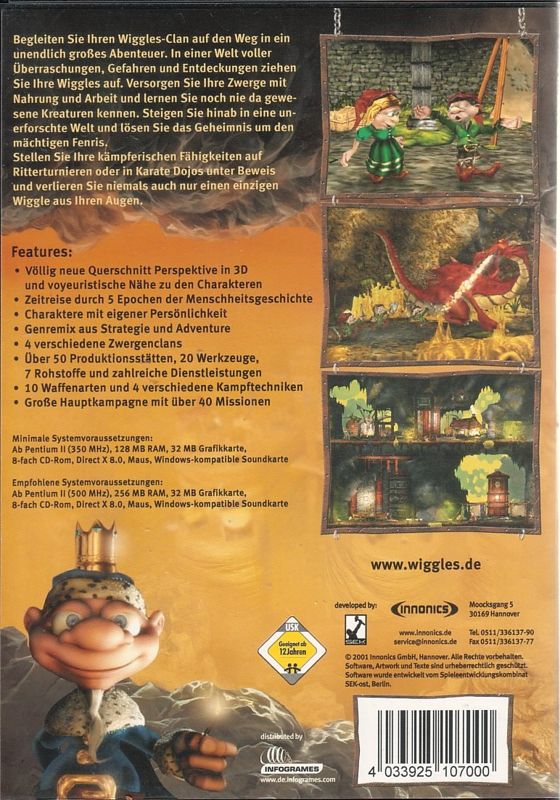 Back Cover for Diggles: The Myth of Fenris (Windows)