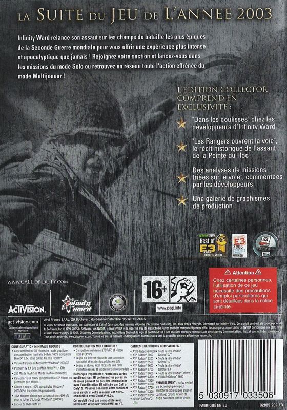 Back Cover for Call of Duty 2 (Collector's Edition) (Windows)