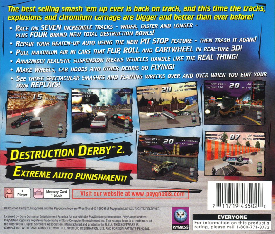 Destruction Derby 2 cover or packaging material - MobyGames