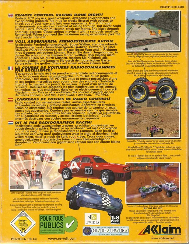 Back Cover for Re-Volt (Windows)