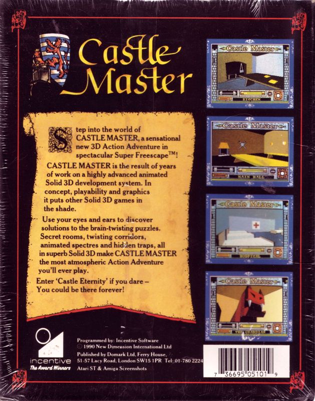 Back Cover for Castle Master (DOS)