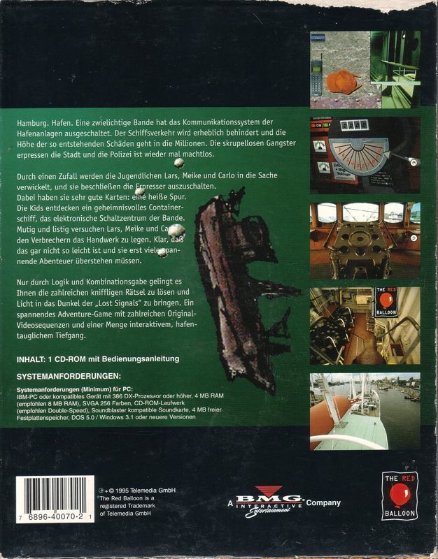 Back Cover for Lost Signals (Windows 3.x)