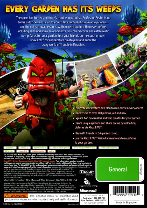 Back Cover for Viva Piñata: Trouble in Paradise (Xbox 360)
