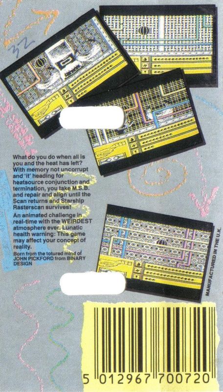 Back Cover for Rasterscan (MSX)