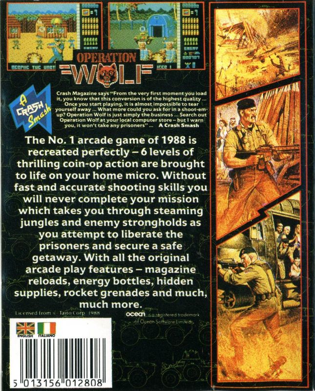 Back Cover for Operation Wolf (MSX)
