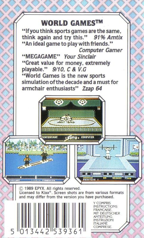 World Games cover or packaging material - MobyGames