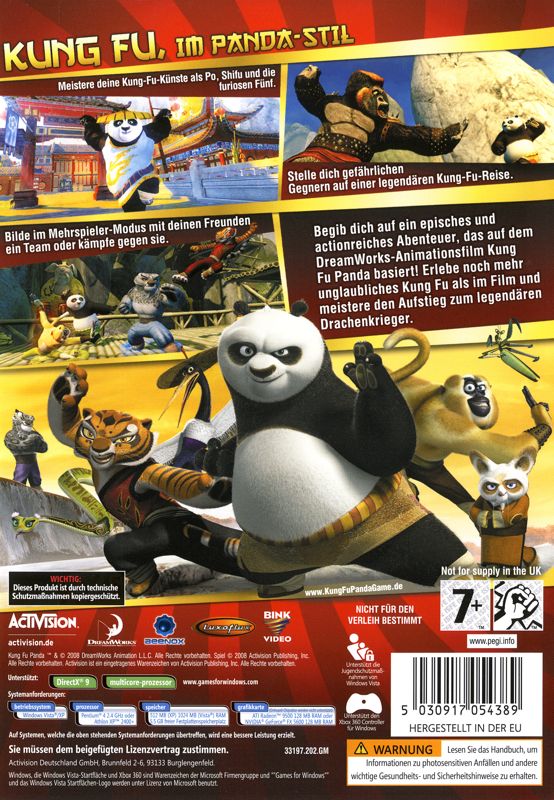 Kung Fu Panda cover or packaging material - MobyGames