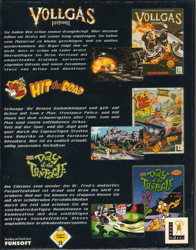 Back Cover for Softgold presents: LucasArts Top Adventures (CD-ROM Edition 2) (DOS)