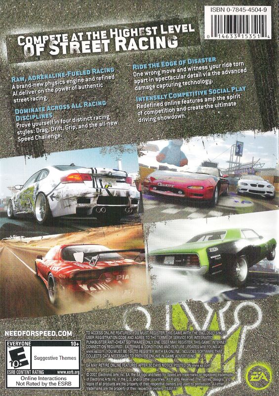 Back Cover for Need for Speed: ProStreet (Windows)