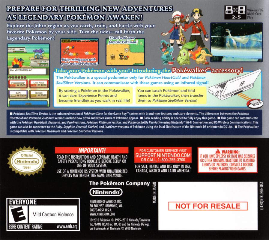 Other for Pokémon SoulSilver Version (Nintendo DS) (Bundled with Pokéwalker): DS Case - Back