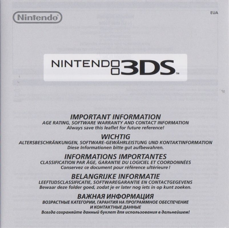 Extras for Luigi's Mansion (Nintendo 3DS): Age Rating, Software Warranty and Contact Information Booklet - Front