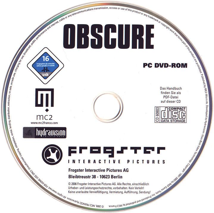 Media for ObsCure (Windows) (Back to Games release)