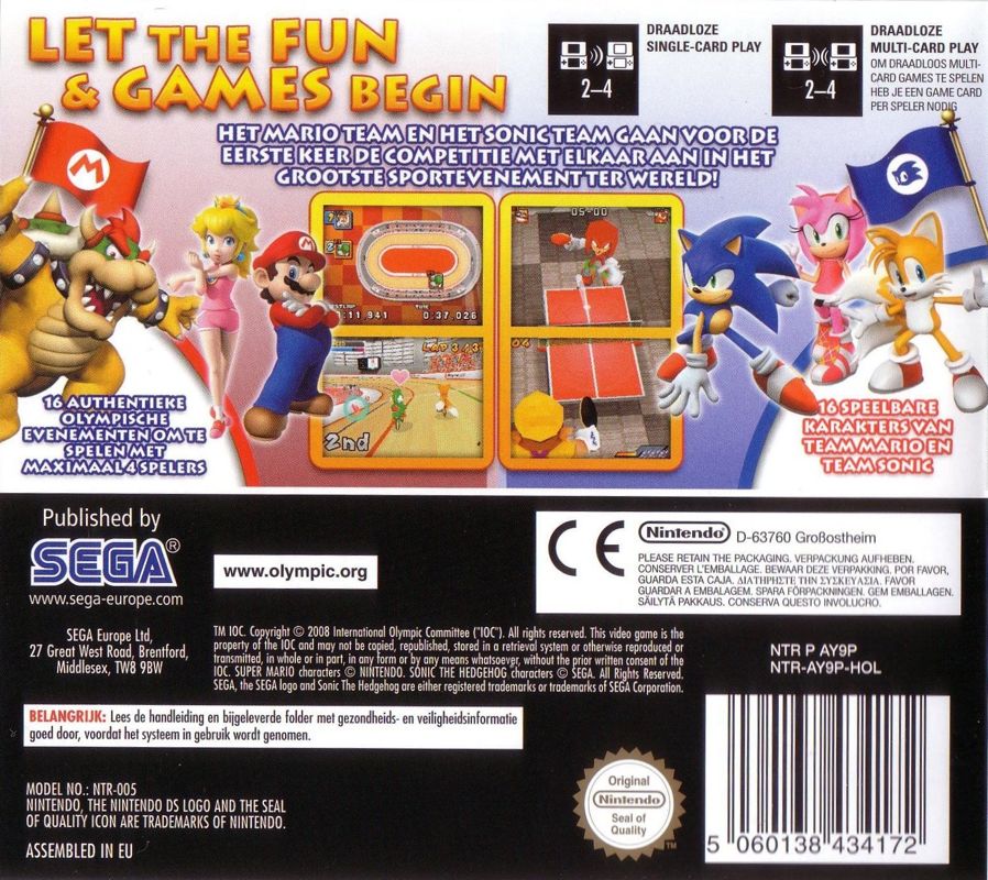 Back Cover for Mario & Sonic at the Olympic Games (Nintendo DS)